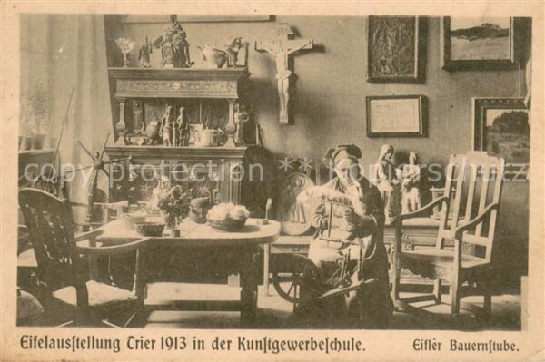 Trier Eifelausstellung in der Kunstgewerbeschule Eifler Bauernstube