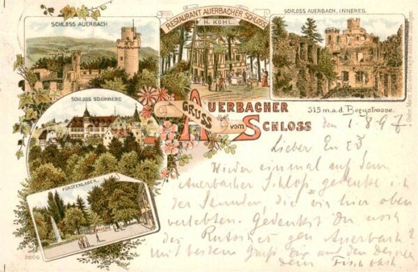 Auerbach Bergstrasse Schloss Auerbach Inneres Restaurant Auerbacher Schloss Scho