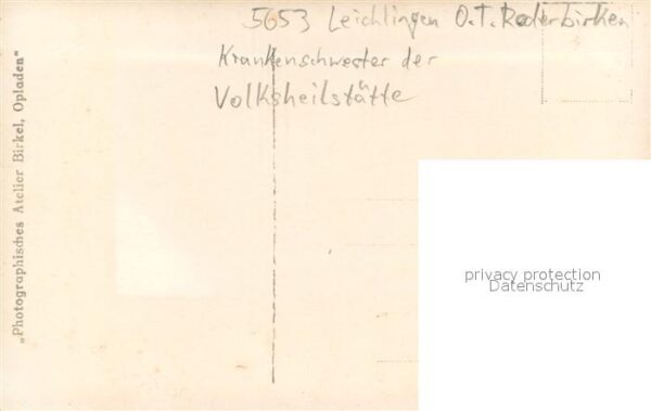 Roderbirken Krankenschwester der Volksheilstaette – Bild 2
