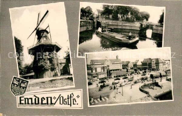 Emden  Ostfriesland Kesselschleuse Rathausplatz Frouw Johanna-Muehle