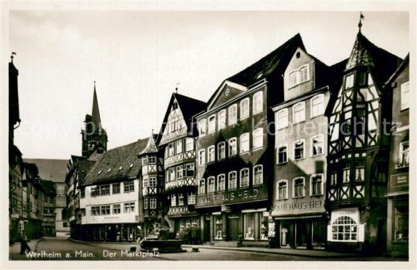 Wertheim Main Der Marktplatz Fachwerkhaeuser Geschaefte