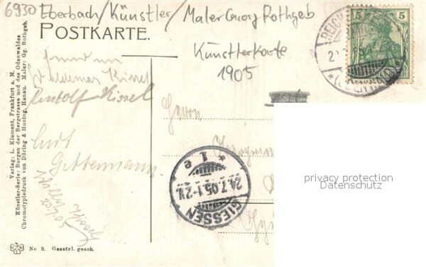 Eberbach Baden Rodenstein Kuenstlerkarte O. Rothgeb – Bild 2