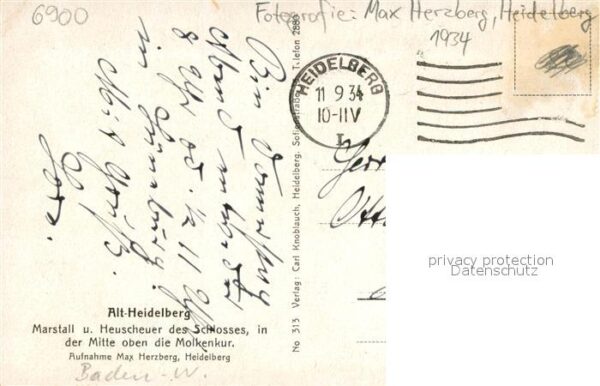 Heidelberg Neckar Marstall und Heuscheuer des Schlosses mit Molkenkur – Bild 2