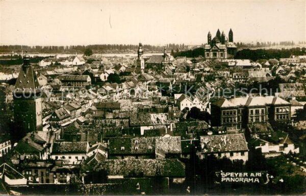 Speyer Rhein Panorama Gesamtansicht