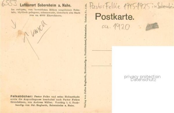 Sobernheim Pastor Felke – Bild 2