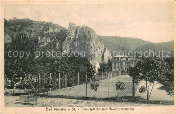 Bad Muenster Stein Ebernburg Tennisplaetze mit Rheingrafenstein