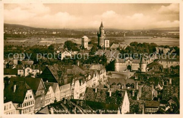 Friedberg Hessen Teilansicht mit Blick auf Bad Nauheim