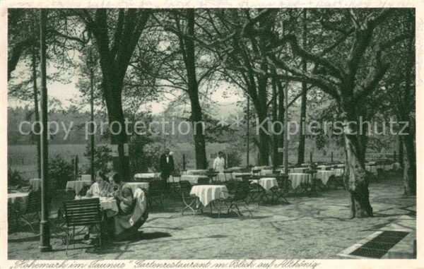 Oberursel Taunus Gartenrestaurant mit Blick auf Altkoenig