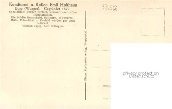 Burg Wupper Konditorei u. Caffee Emil Holthaus Alt-Bergische Haeuser – Bild 2