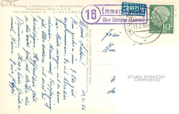 Emmershausen Schulungs- und Erholungsheim I.G. Bau-Steine-Erden Emmershaeuser Mu – Bild 2