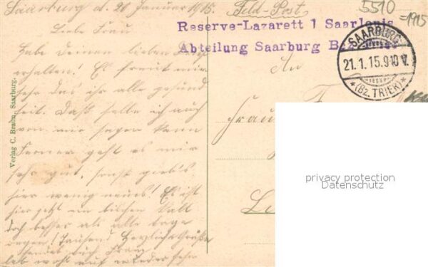 Saarburg Saar Bez. Trier vor 100 Jahren Feldpost – Bild 2