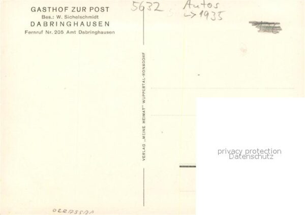 Dabringhausen Gasthof Zur Post mit Automobilen – Bild 2