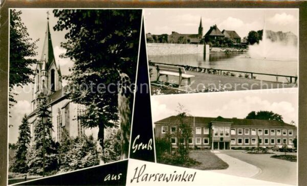 Harsewinkel Kath Pfarrkirche Stadtpark und Rathaus