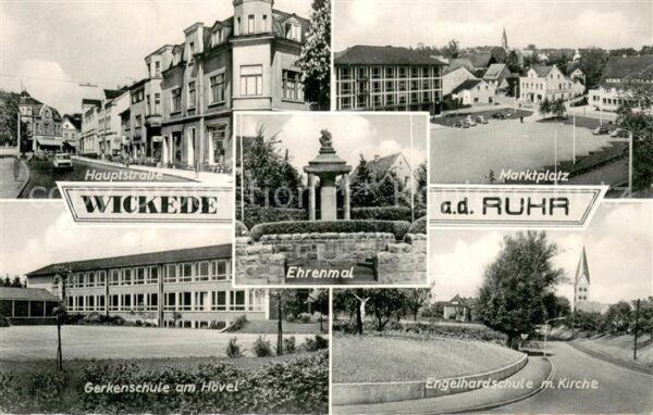 Wickede Ruhr Hauptstrasse Marktplatz Gerkenschule am Hoevel Engelhardschule mit