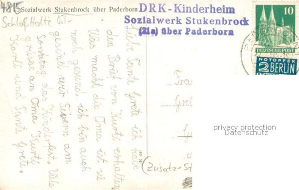 Stukenbrock Hauptverwaltung Ev Kirche Wegweiser zum DRK Kinderheim Schlafraum Sp – Bild 2