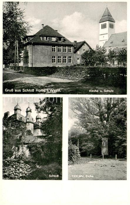 Holte Bielefeld Kirche und Schule Schloss 1000jaehrige Eiche