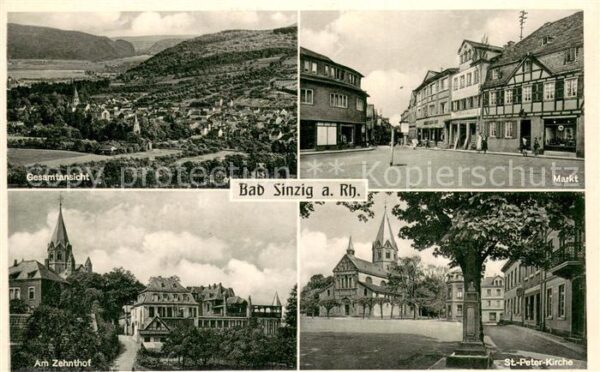 Bad Sinzig Rhein Panorama Markt Am Zehnthof St Peter Kirche