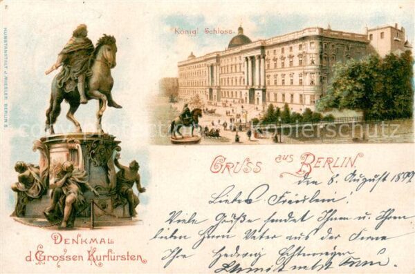 Berlin Koenigl Schloss Denkmal des Grossen Kurfuersten