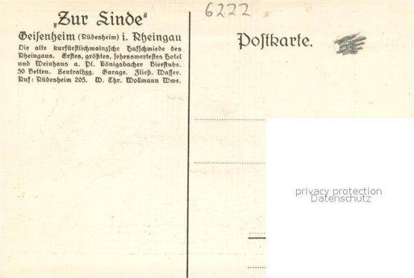 Geisenheim Gasthof Zur Linde Zeichnung – Bild 2