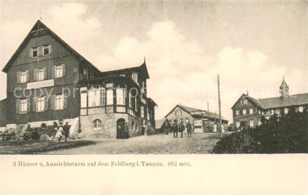 Feldberg Taunus Haeuser und Aussichtsturm auf dem Feldberg