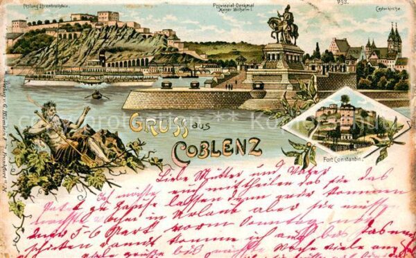 Coblenz Koblenz Festung Ehrenbreitstein Provinzial Denkmal Kaiser Wilhelm I Cast