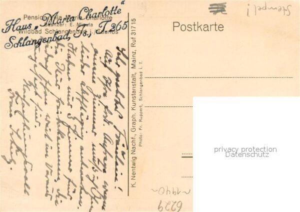Schlangenbad Taunus Blick vom Hansenkopf Pension Maria Charlotte – Bild 2