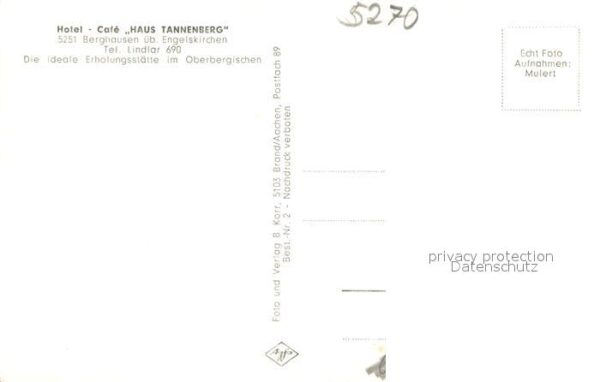 Berghausen Morsbach Hotel-Cafe Haus Tannenberg mit Bergbad – Bild 2