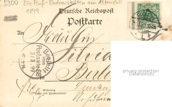 Bonn Rhein Fluss-Badeanstalten vom Alten Zoll – Bild 2