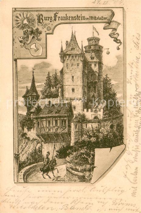 Eberstadt Darmstadt Burg Frankenstein im Mittelalter