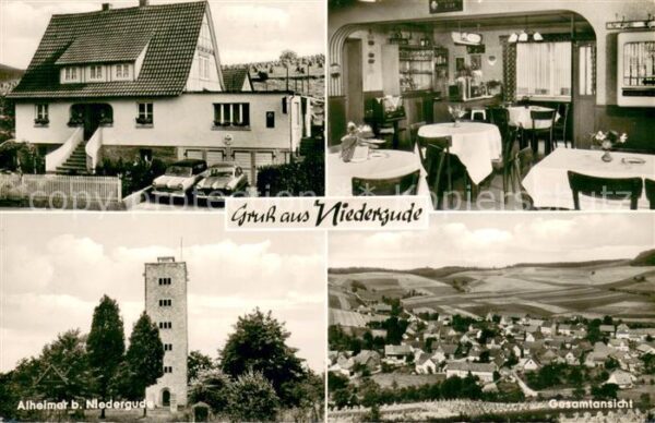 Niedergude Alheimer b. Niedergude Gesamtansicht und Gasthaus Gudeperle