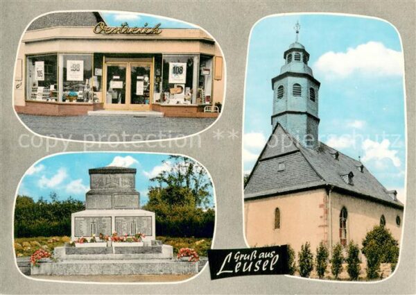 Leusel Kriegerehrenmal Kirche Lebensmittelgeschaeft-Oestreich