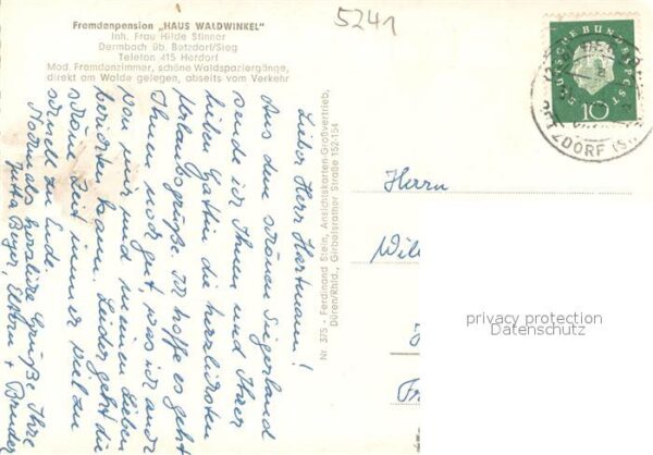 Betzdorf Sieg Gesamtansicht und Fremdenpension Haus Waldwinkel – Bild 2