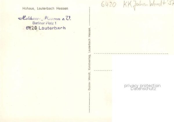 Lauterbach Hessen Hohaus Kuenstlerkarte Jochen Wendt – Bild 2