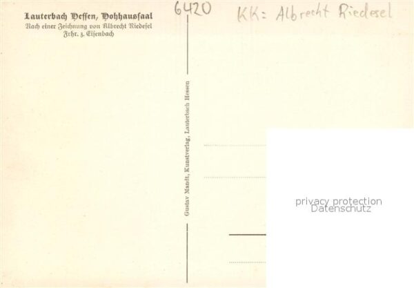 Lauterbach Hessen Hohhaussaal Kuenstlerkarte Albrecht Riedesel – Bild 2
