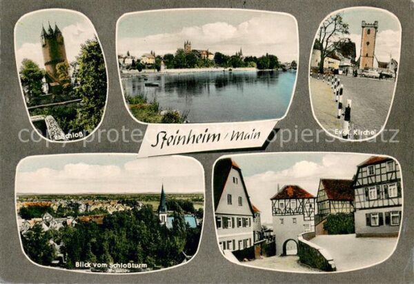 Steinheim Main Blick vom Schlossturm Schloss Ev. Kirche