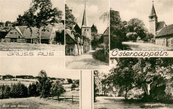 Ostercappeln Altes Fachwerkhaus Blick vom Rosental Herrgottslinde Kirchstrasse