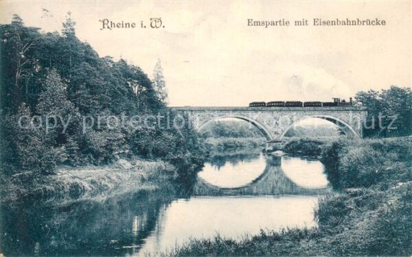 Rheine Emspartie mit Eisenbahnbruecke