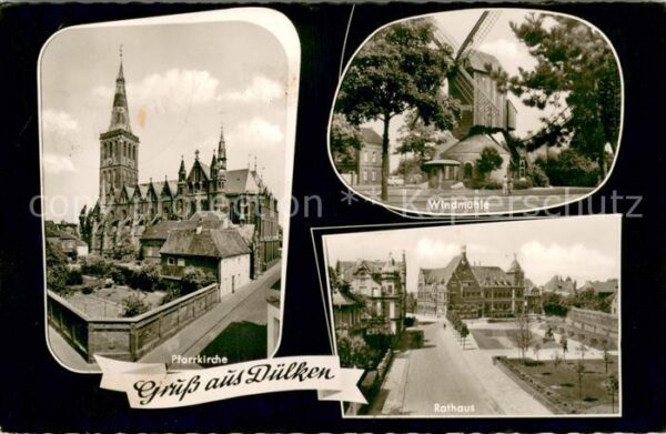 Duelken Windmuehle Rathaus Pfarrkirche