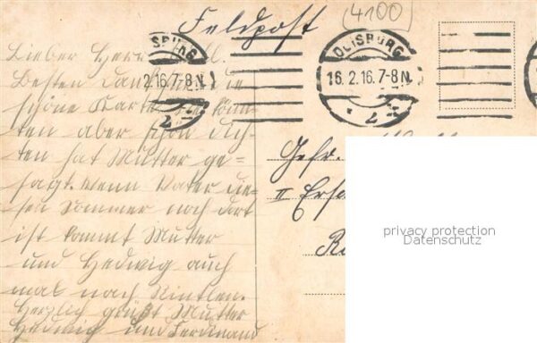 Duisburg Ruhr Wolfsburg Aussenansicht Feldpost – Bild 2