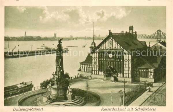 Duisburg Ruhrort Kaiserdenkmal mit Schifferboerse