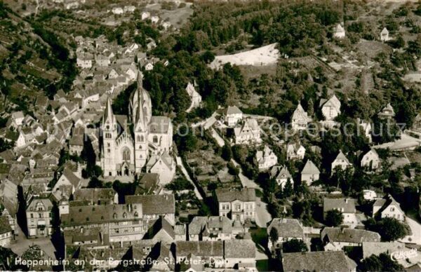 Heppenheim Bergstrasse Fliegeraufnahme St. Peters Dom
