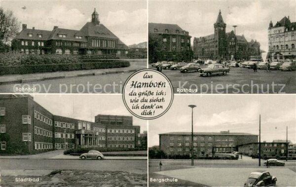 Hamborn Bahnhof Rathaus Bergschule Stadtbad