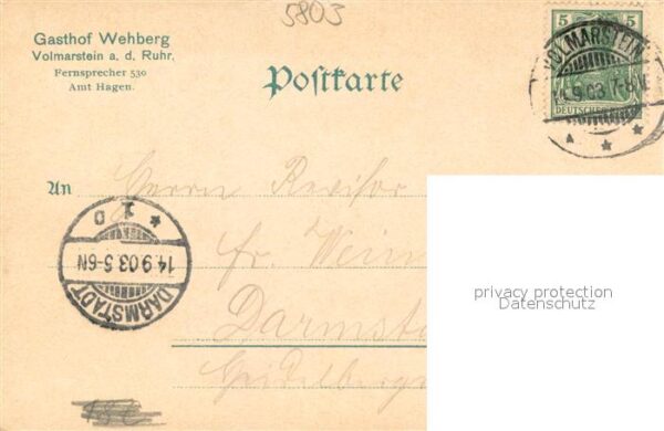 Volmarstein Hotel Gasthof Wehberg Terrasse Blick ins Ruhrtal – Bild 2