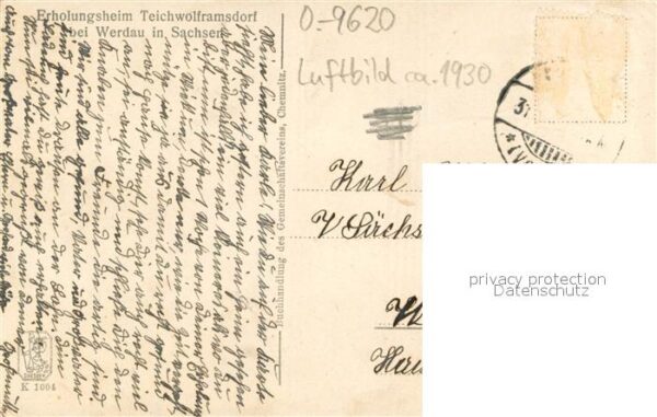 Werdau Sachsen Fliegeraufnahme Erholungsheim Teichwolframsdorf – Bild 2