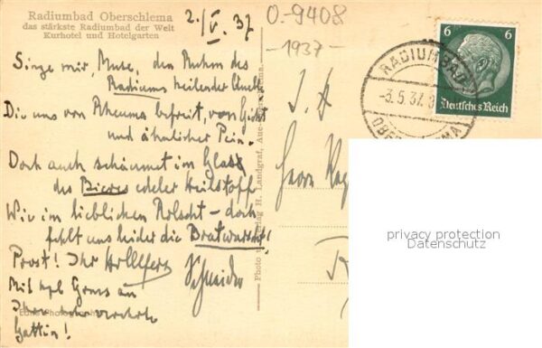 Oberschlema Erzgebirge Radiumbad Aussenansicht mit Terrasse – Bild 2