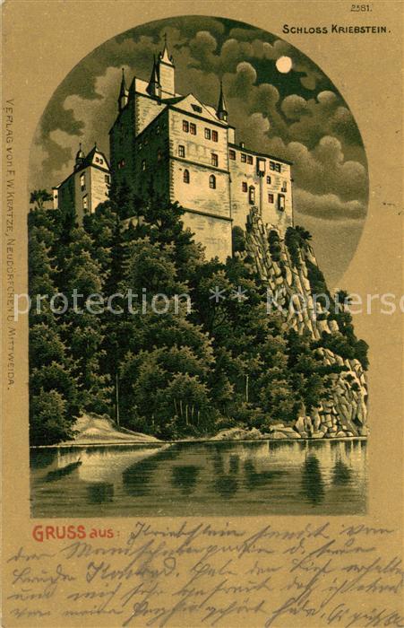 Kriebstein Schloss Kriebstein Mondschein-Karte