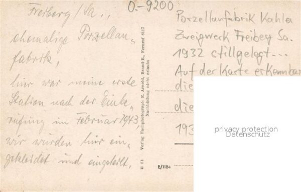 Freiberg Sachsen Porzellanfabrik Kahlen Zweigwerk – Bild 2