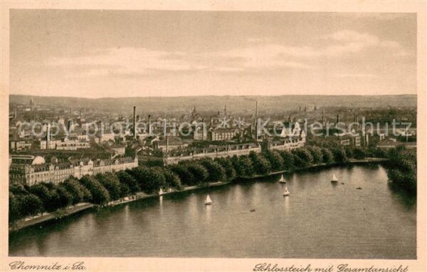Chemnitz Schlossteich mit Gesamtansicht