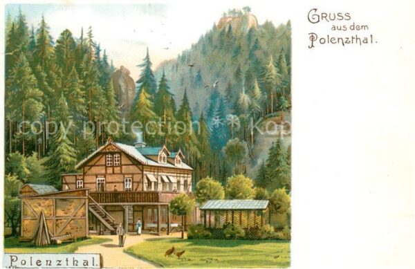 Hohnstein Saechsische Schweiz Polenzthal Hausansicht