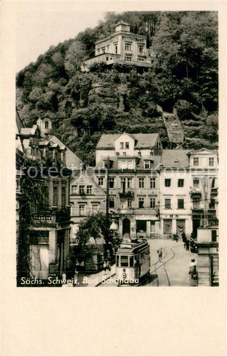 Bad Schandau Schlossbastei-Restaurant und Strassenbahn